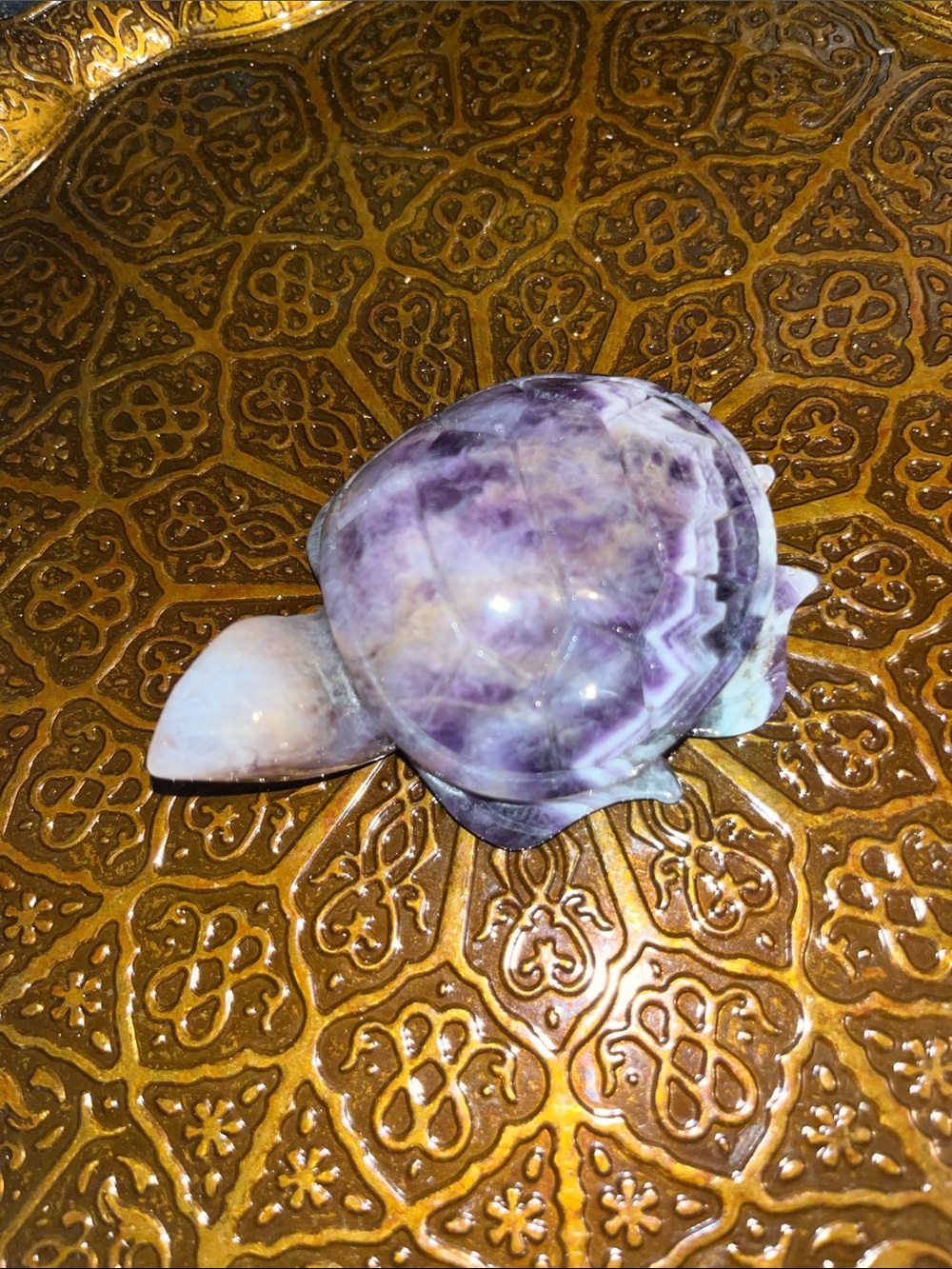 Chevron Amethyst Turtle Figurine